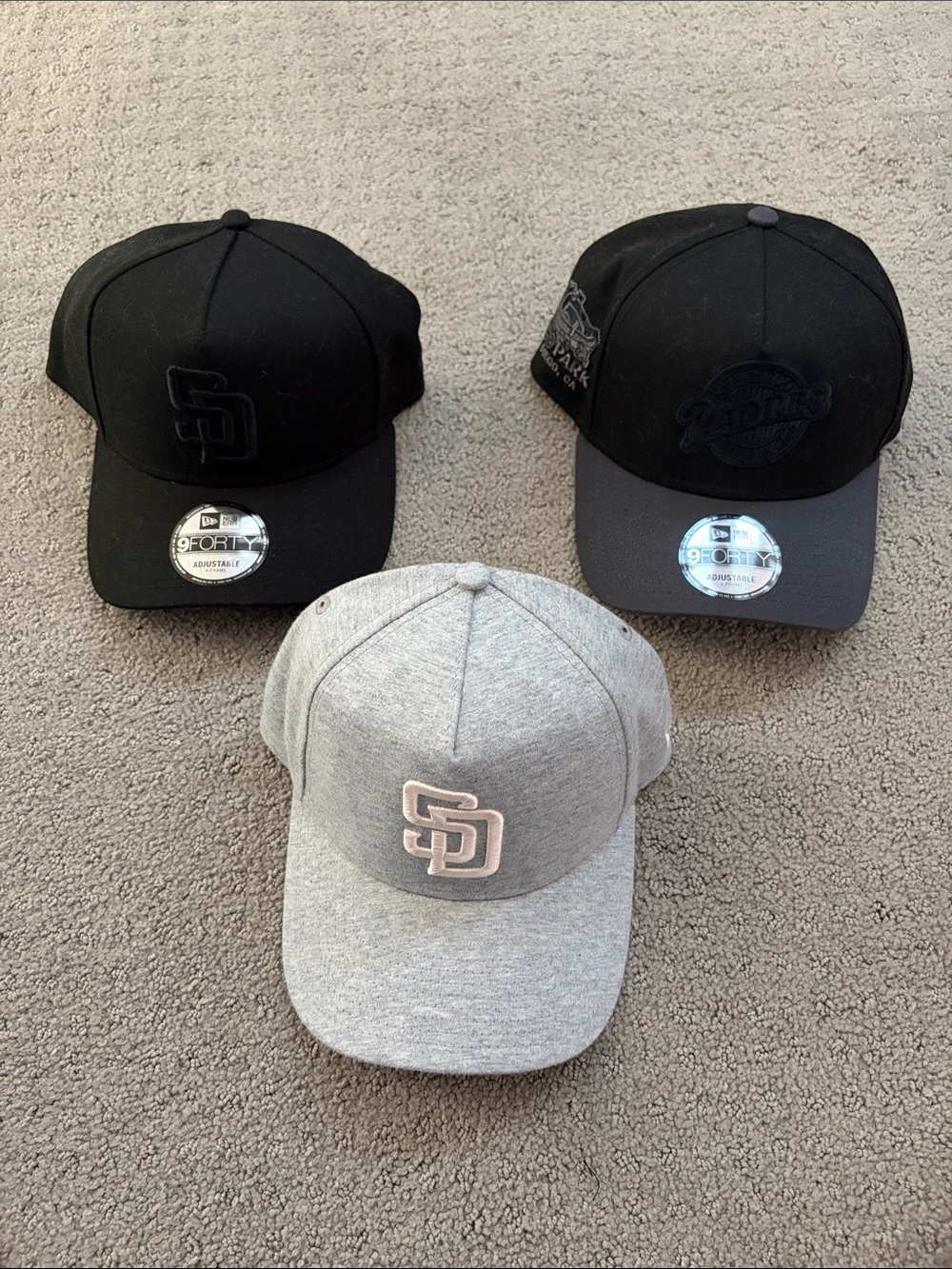New Era San Diego Padres 9FORTY Caps - Black & Gray Heather Bundle
